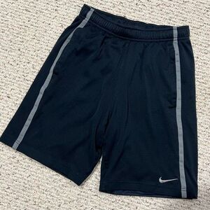 Nike Blue Grey Stripe Elastic Drawstring Waist Lined Basketball Shorts Sz Small